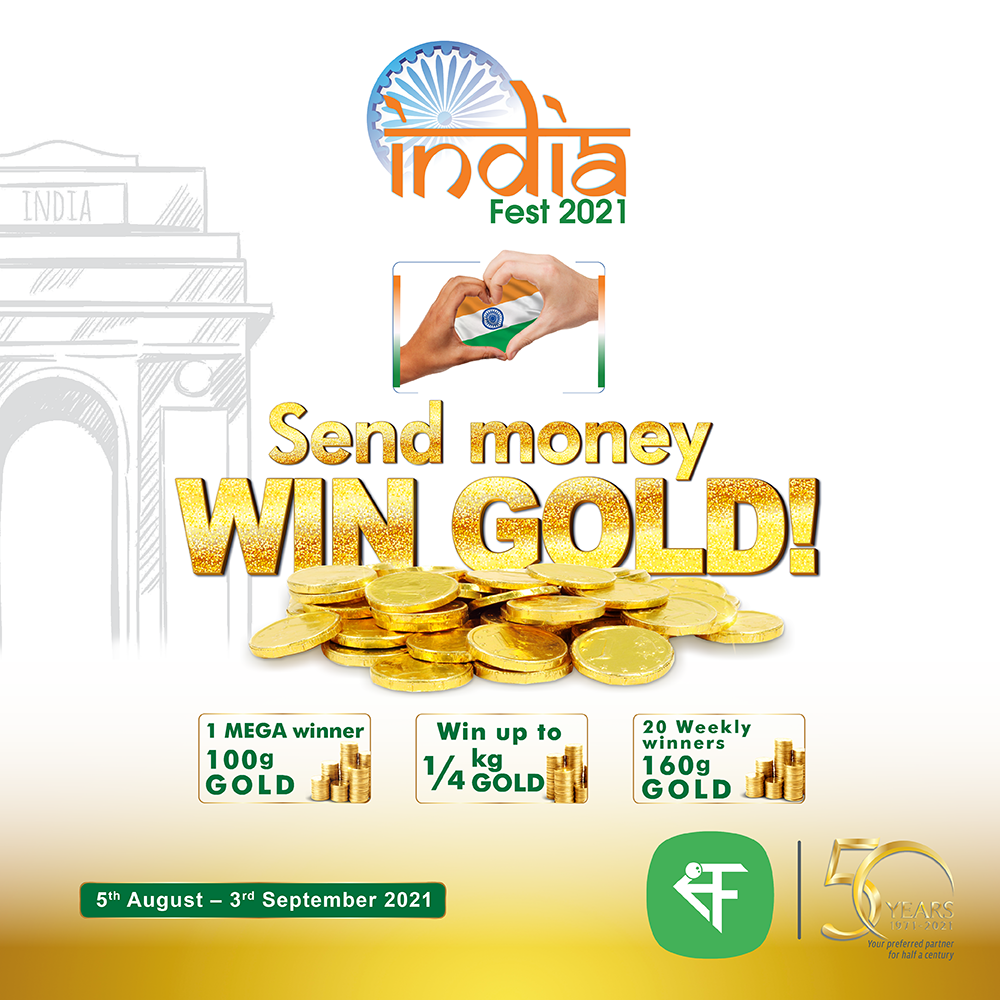 India Fest - Send Money & Win up to ¼ kg of Gold 