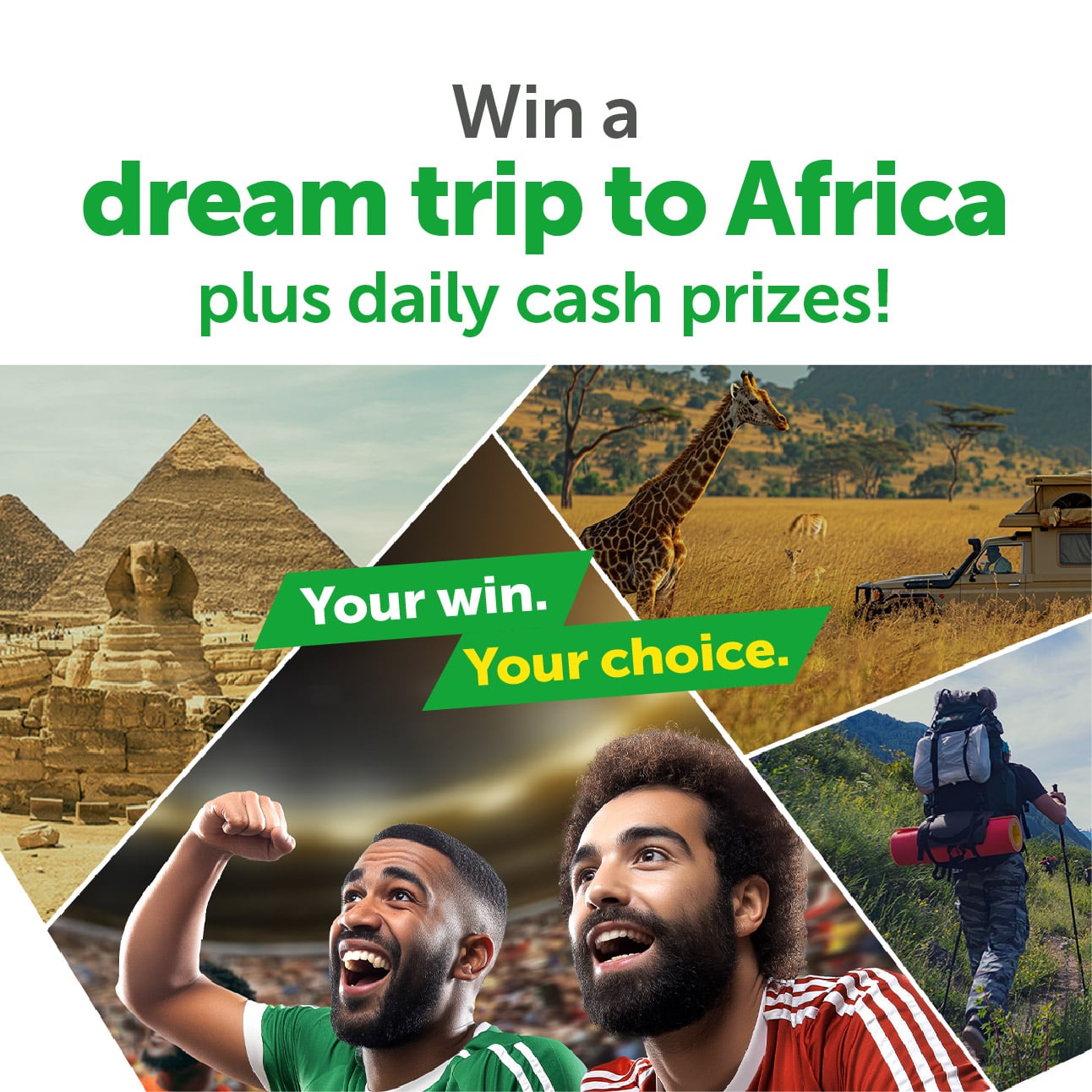 Send money to Africa. Win a dream trip plus daily cash prizes